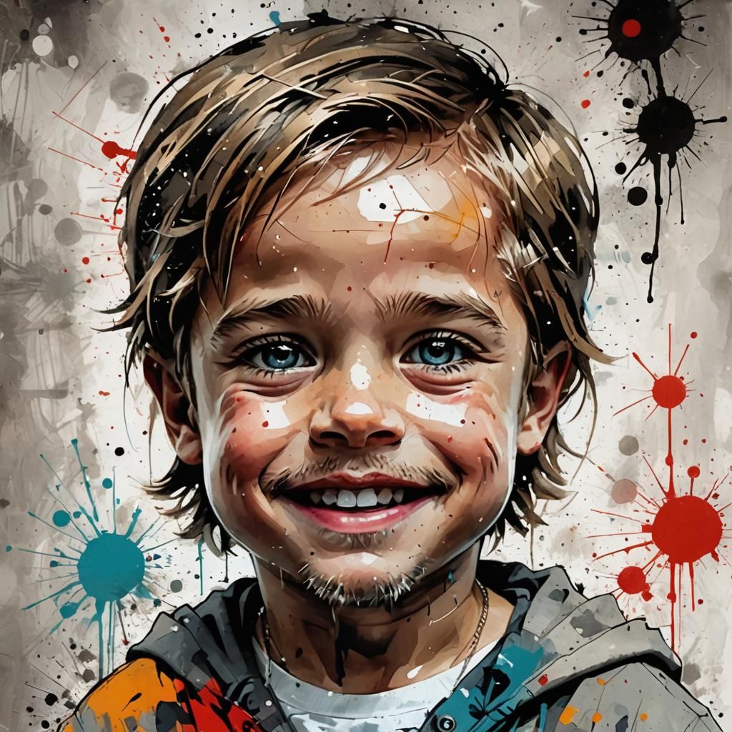 Chibi Brad Pitt in Comic Expressionism Style