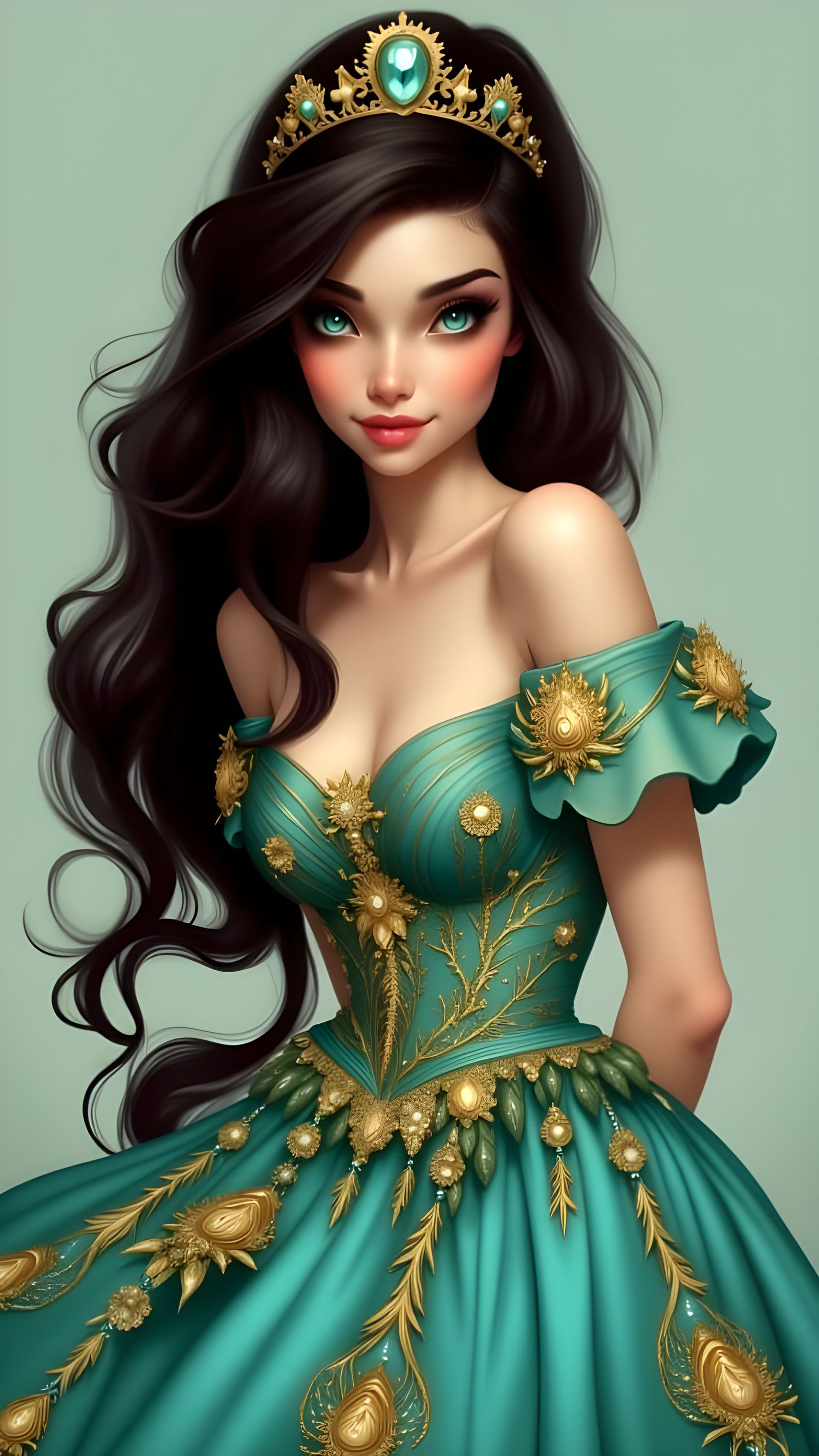Fantasy Princess Portrait in Semi-Realistic Style
