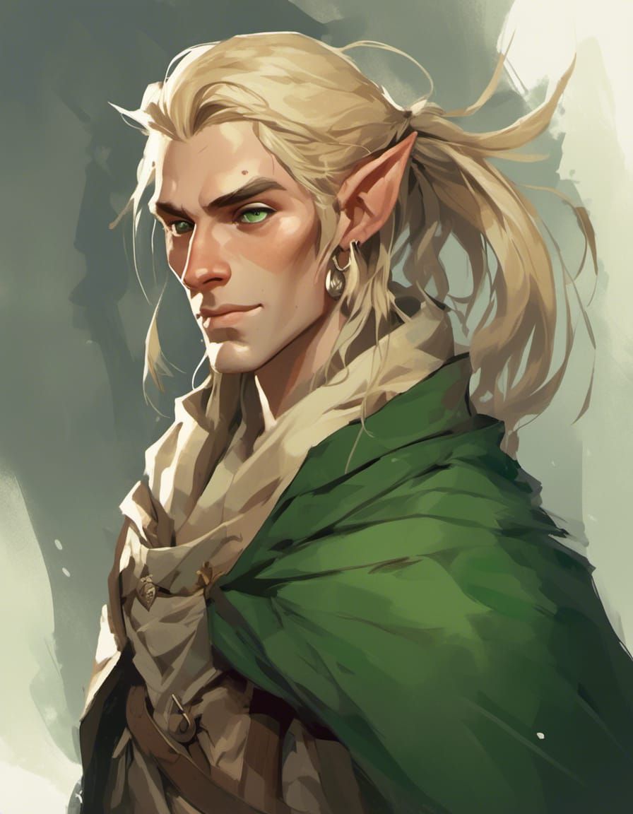 Elf Portrait in Forgotten Realms Style