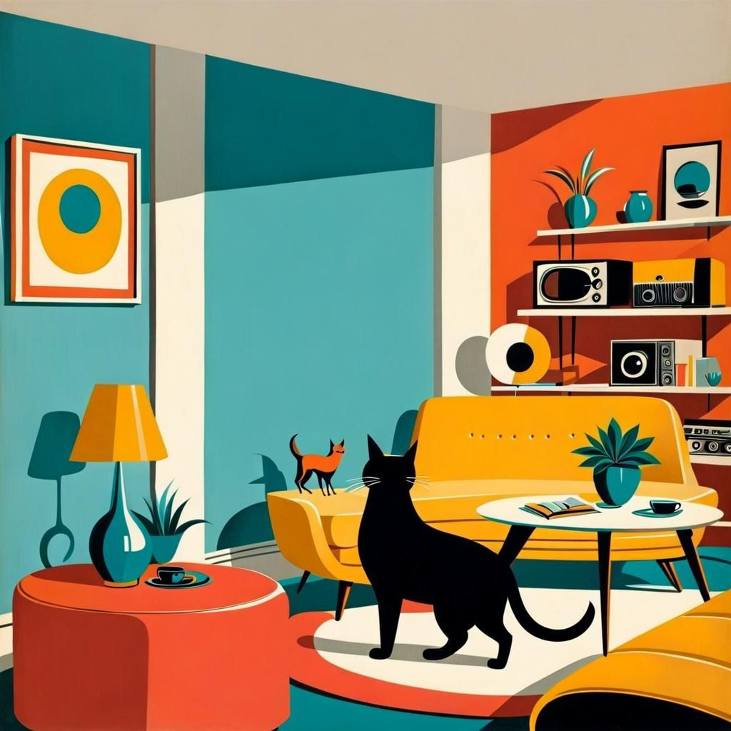 Mid-century Atomic living room