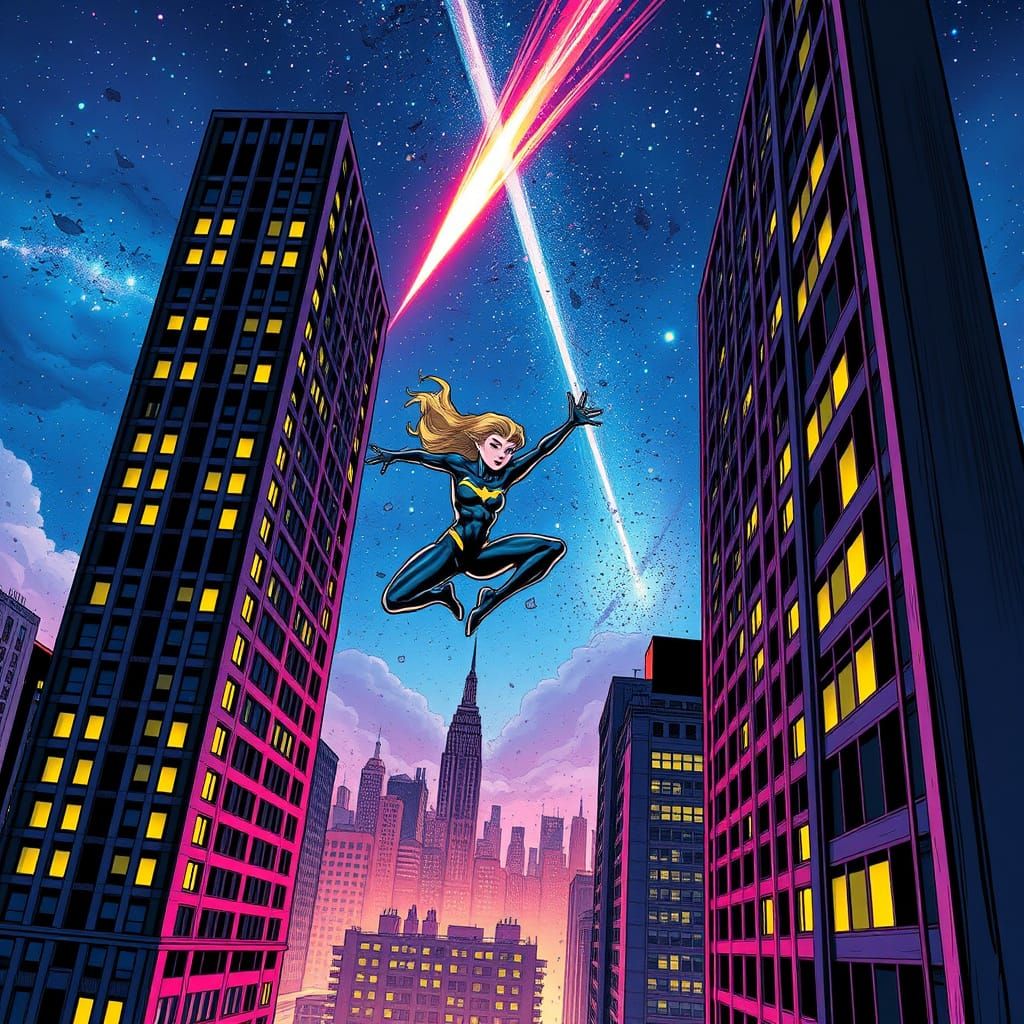 Stargirl Parkour Between City Buildings with Haley's Comet