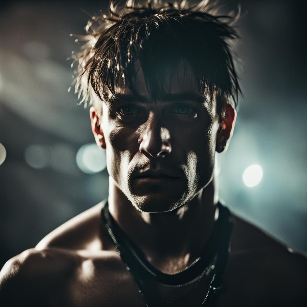 Emo Rock Star Portrait in Ambient Light