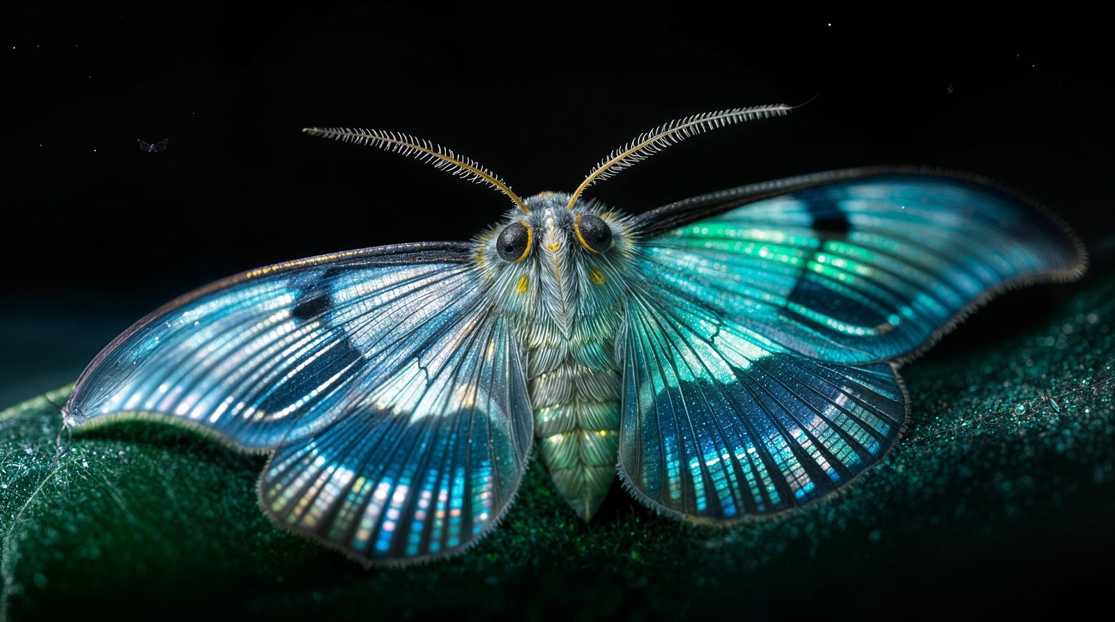 Moth Illuminated by Moonlight in Vibrant Colors