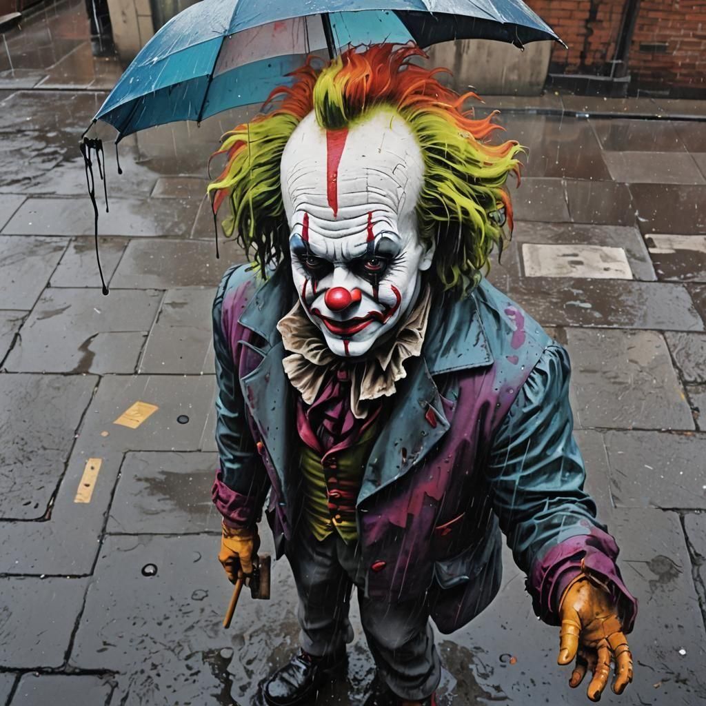 Puddles Pity Party as Banksy-Style Street Art