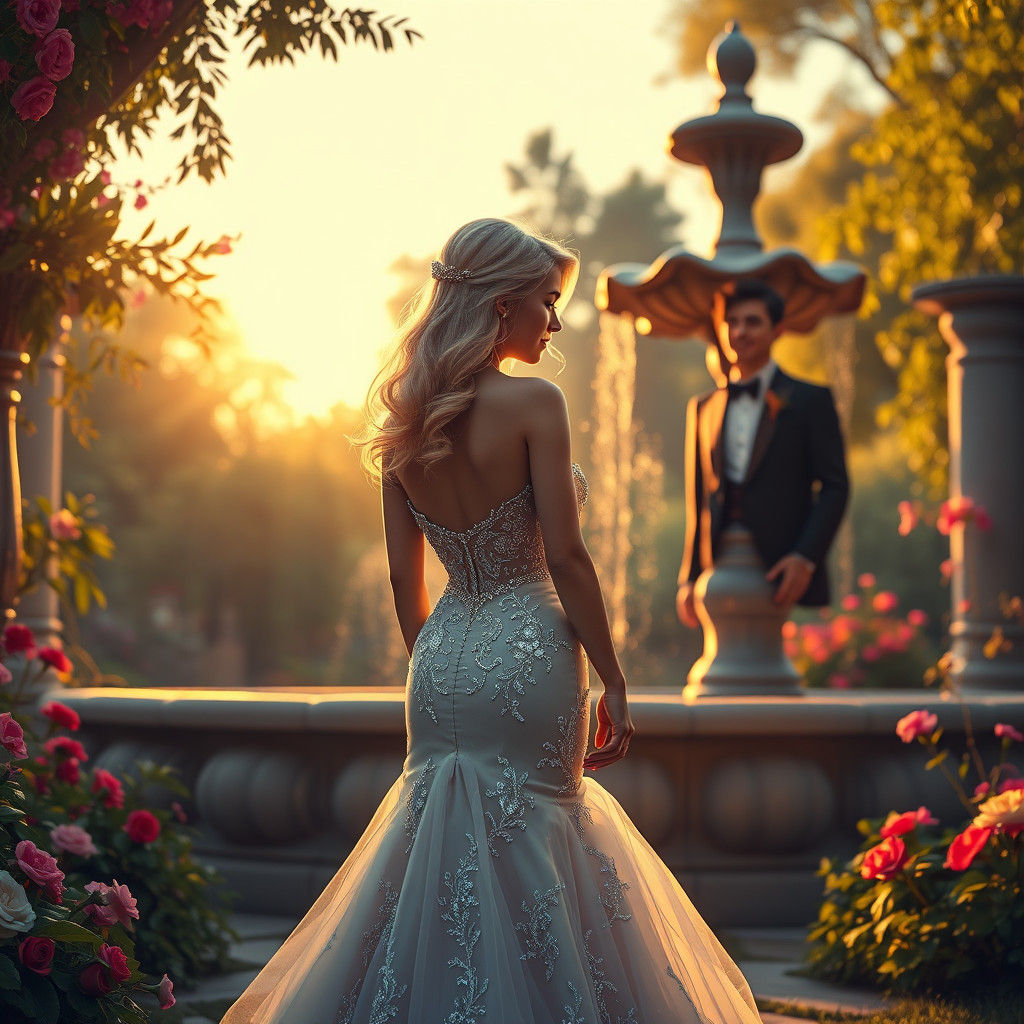 Prom Night Fantasy in a Lush Garden