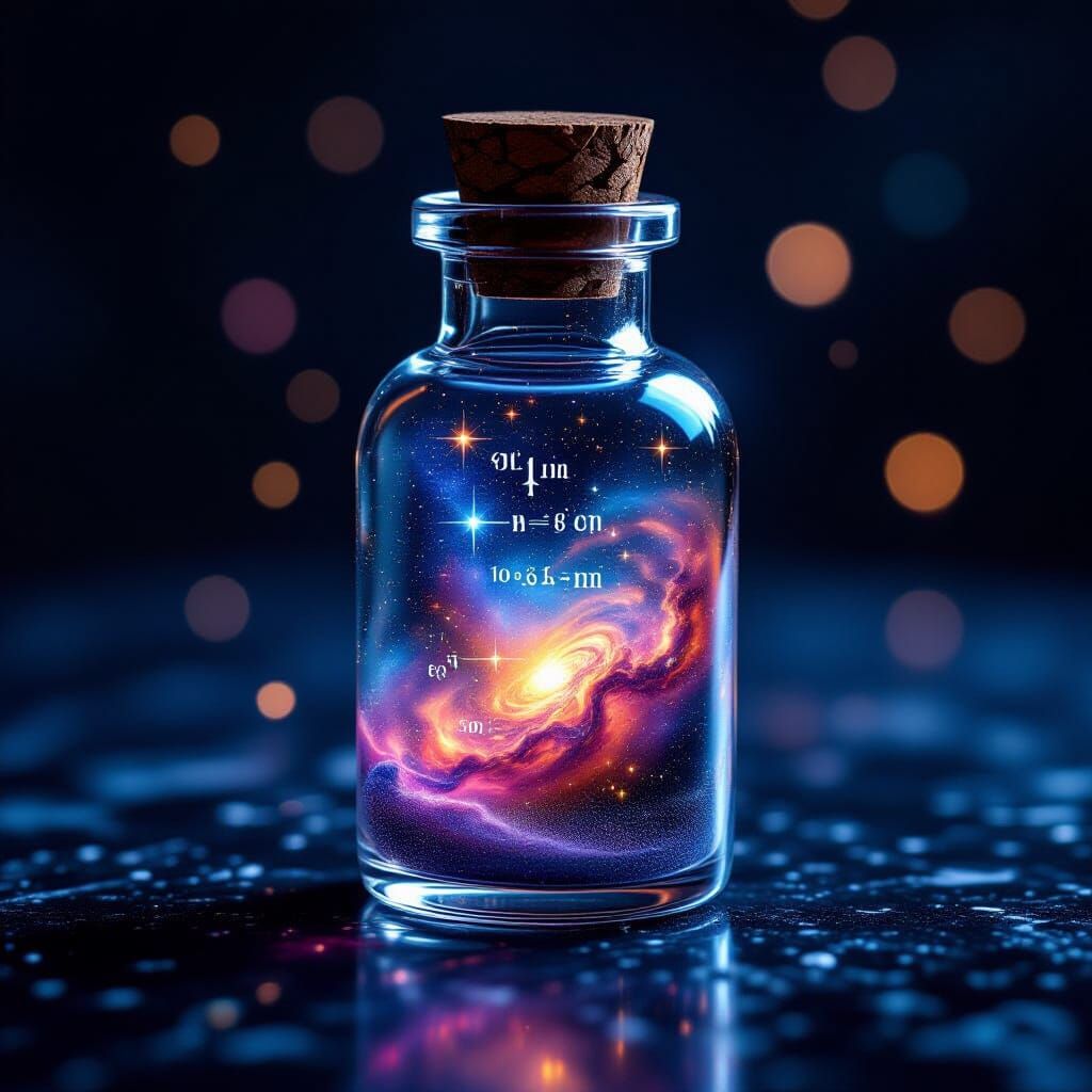 Cosmic Nebula Potion in Glass Vial