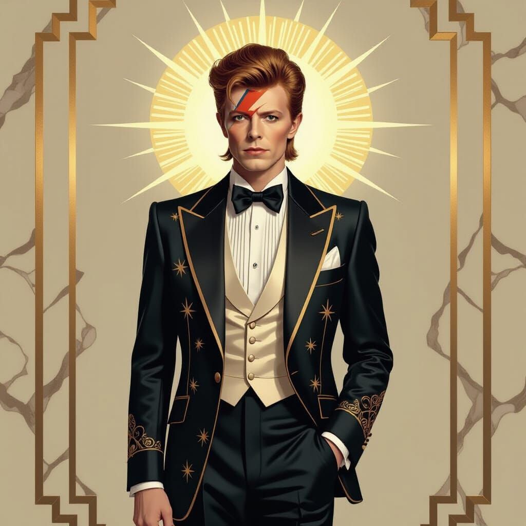 Art Deco Portrait of David Bowie as Aristocrat