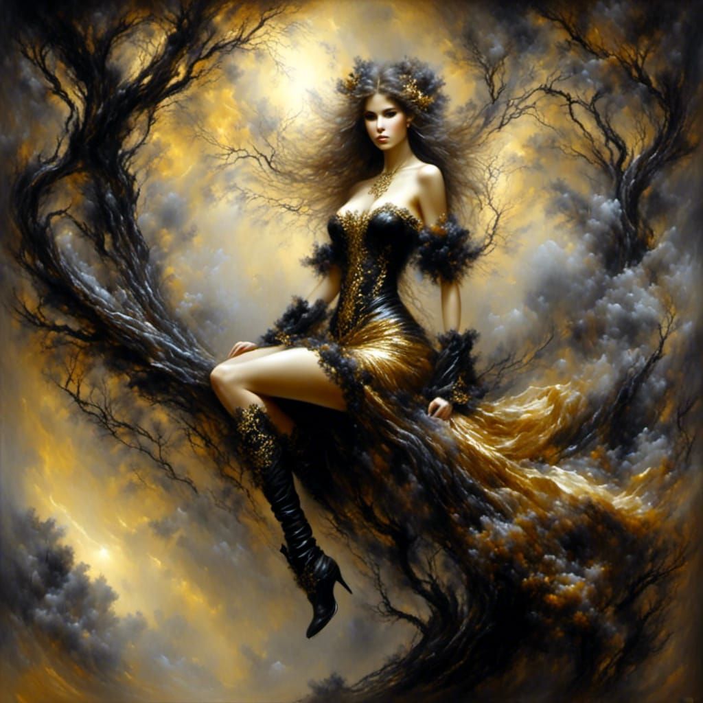 Abstract Portrait: Lady on a Rope Swing