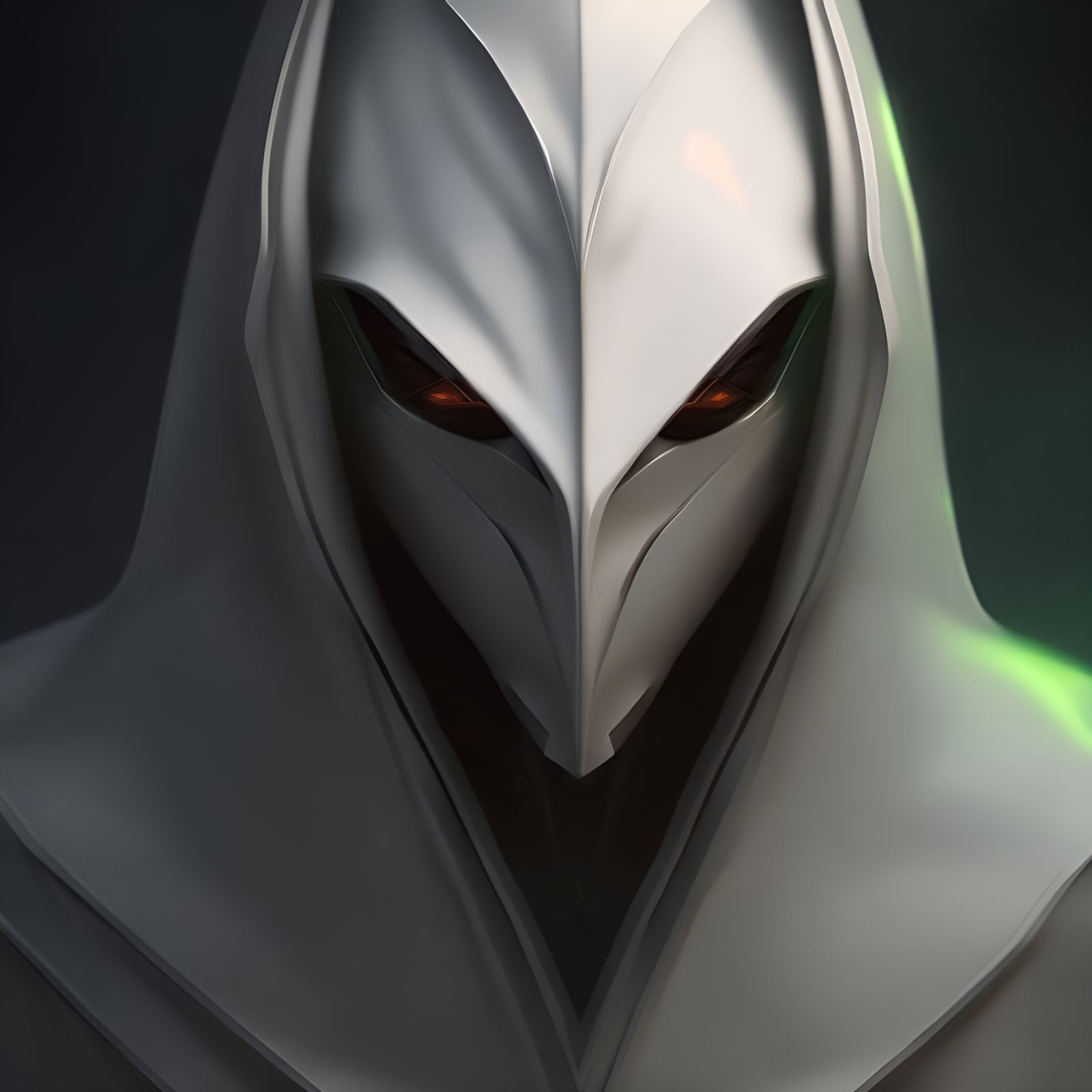 Detailed Portrait of Hooded Alien Creature