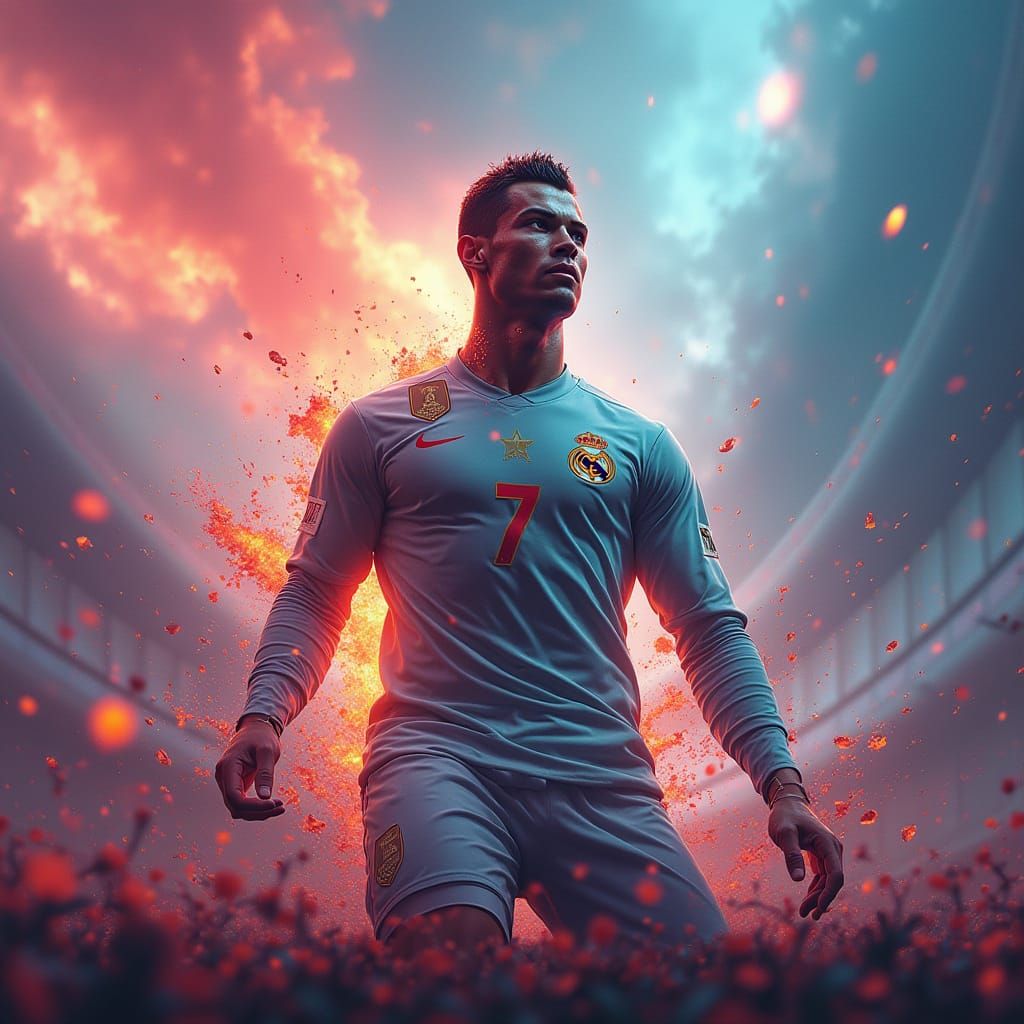 Cristiano Ronaldo Digital Art in a Matte Painting Style