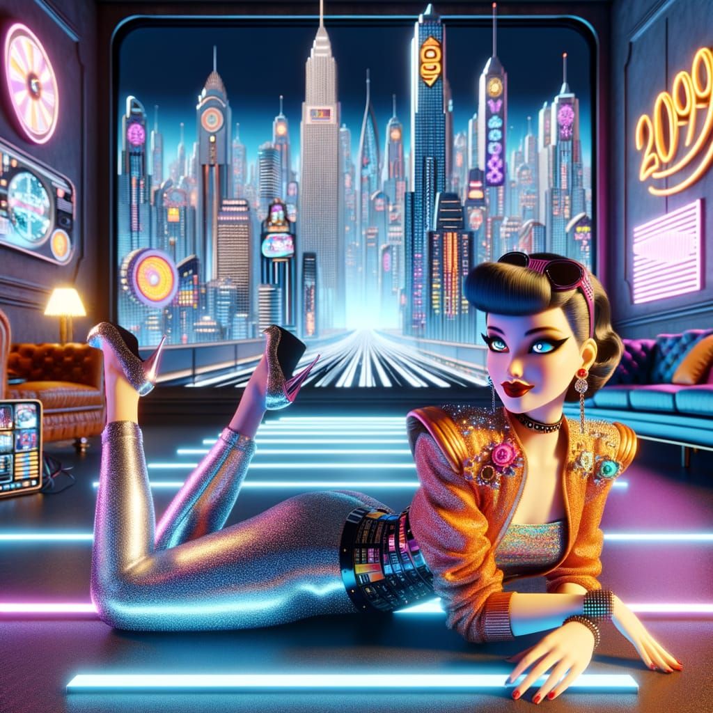 Beautiful woman laying down in a room (evolved, series)