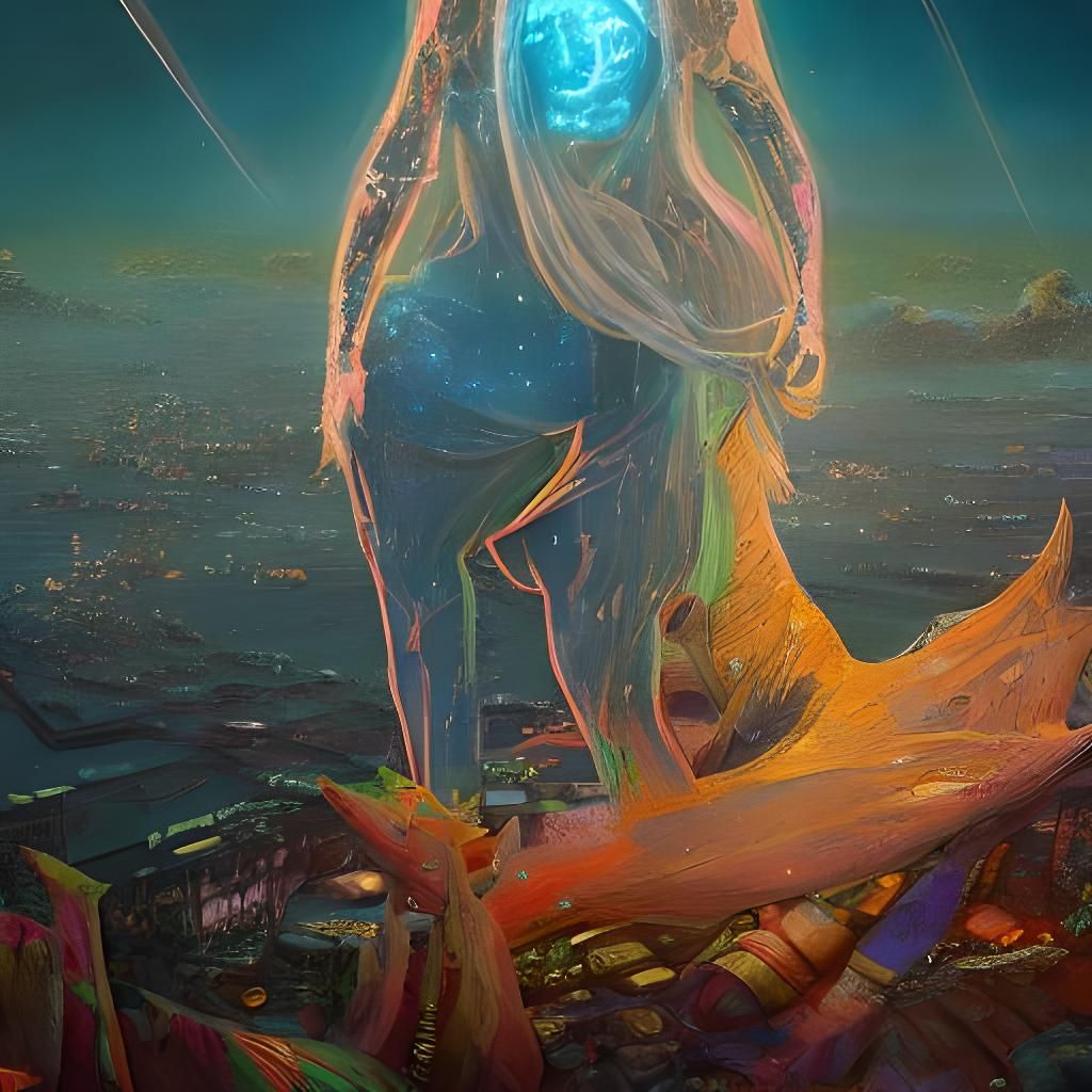 Cosmic Werewolf Embrace in Hyperrealistic Digital Art