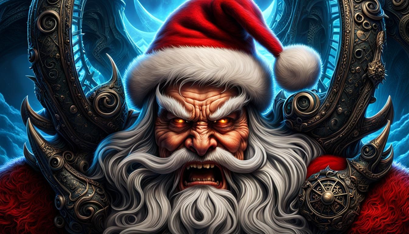 Scary Santa Claus with Claws: A Horror Image