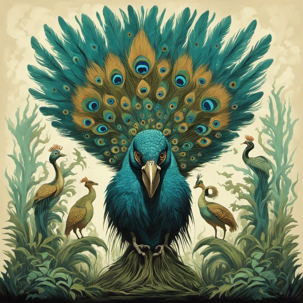 Monster Peacock with Sacred Roar Design