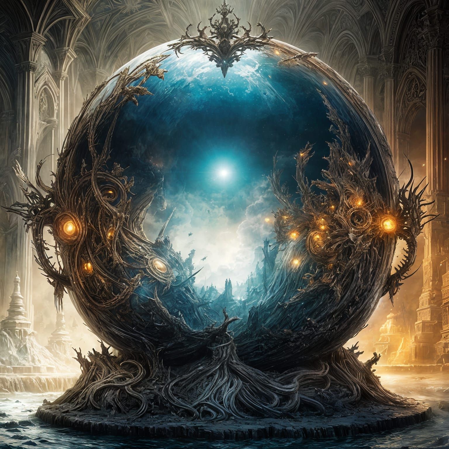 Robotic Royal Sphere: Fantasy Art in Unreal Engine