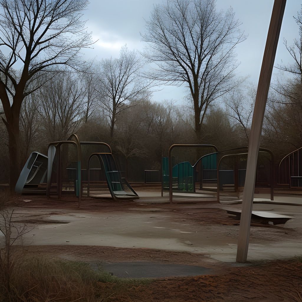 Abandoned Playground Scene in Moody Lighting