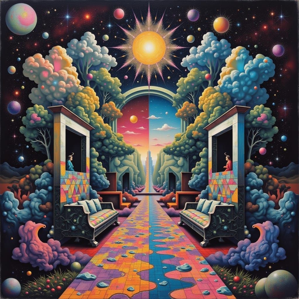 Psychedelic Geometric Abstraction of a Cosmic Multiverse