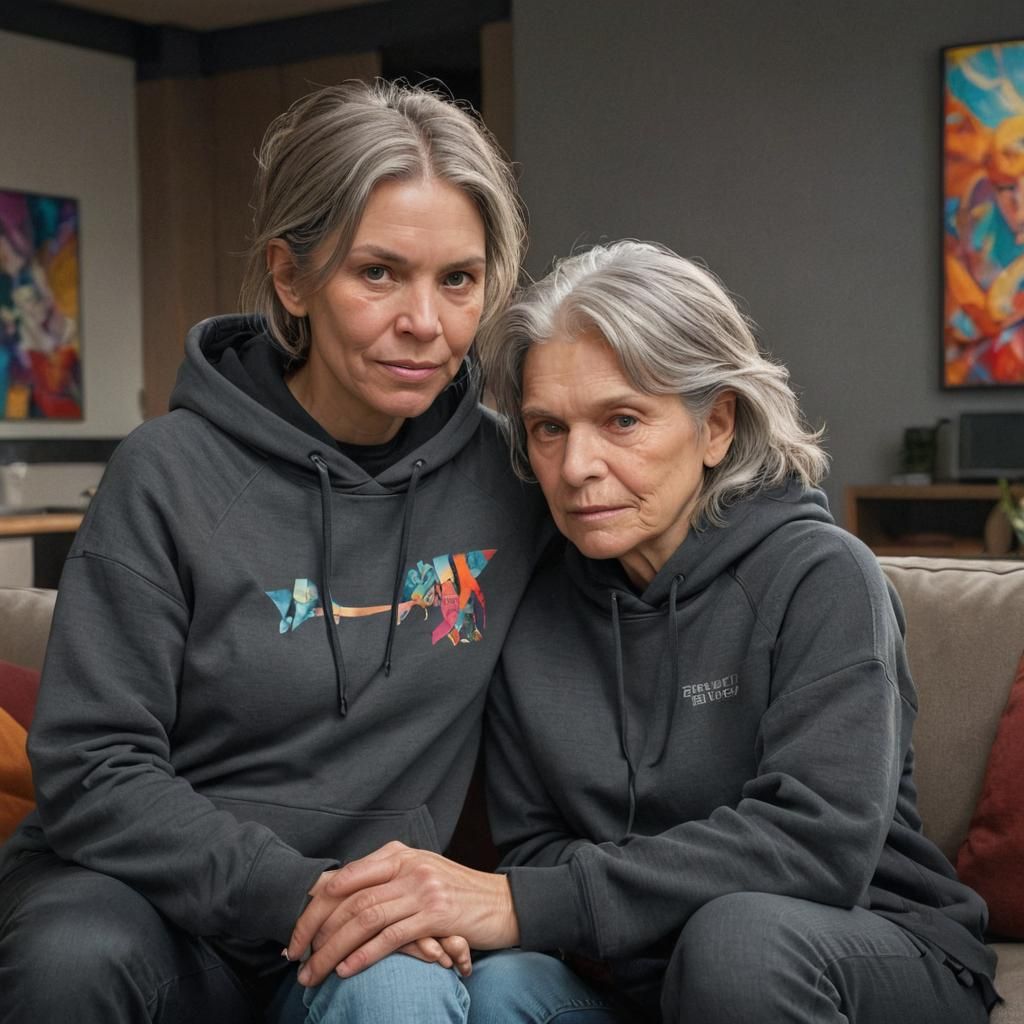 Lesbian Couple Portrait in Artgerm Style