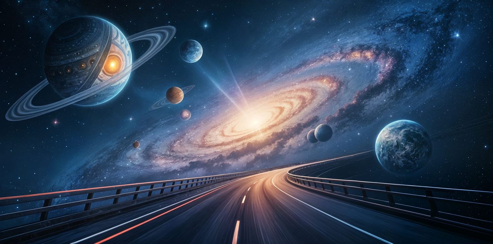 Futuristic Technicolor Galaxy in 8k