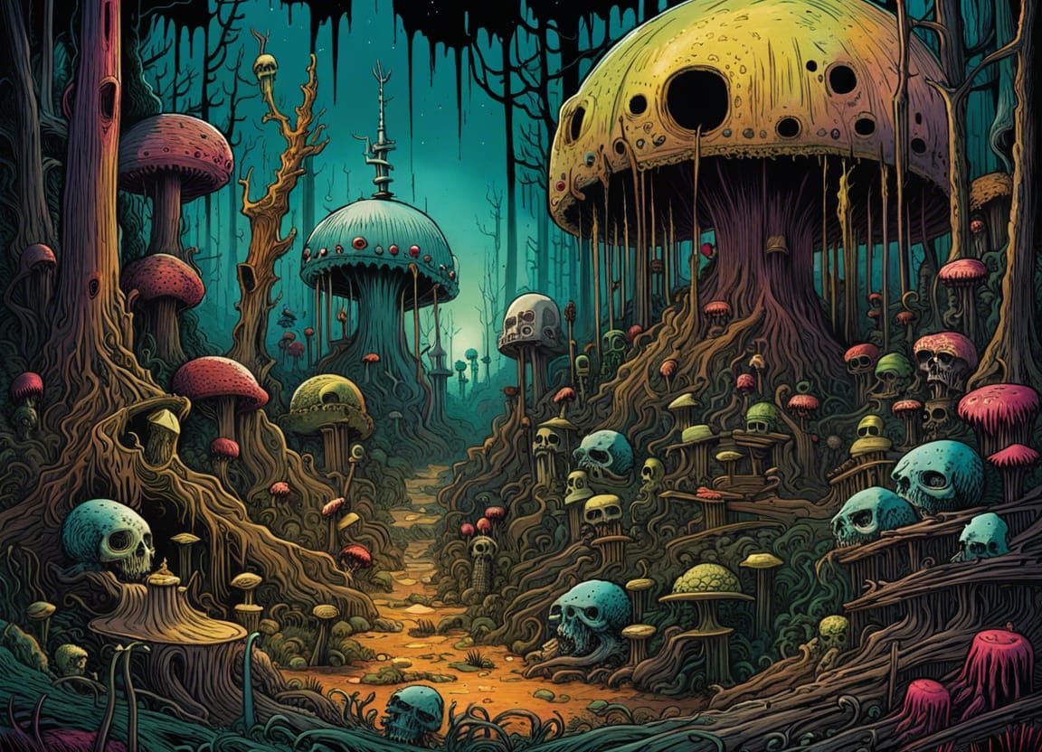 Toxic Forest Art by Alex Pardee and Jeff Soto