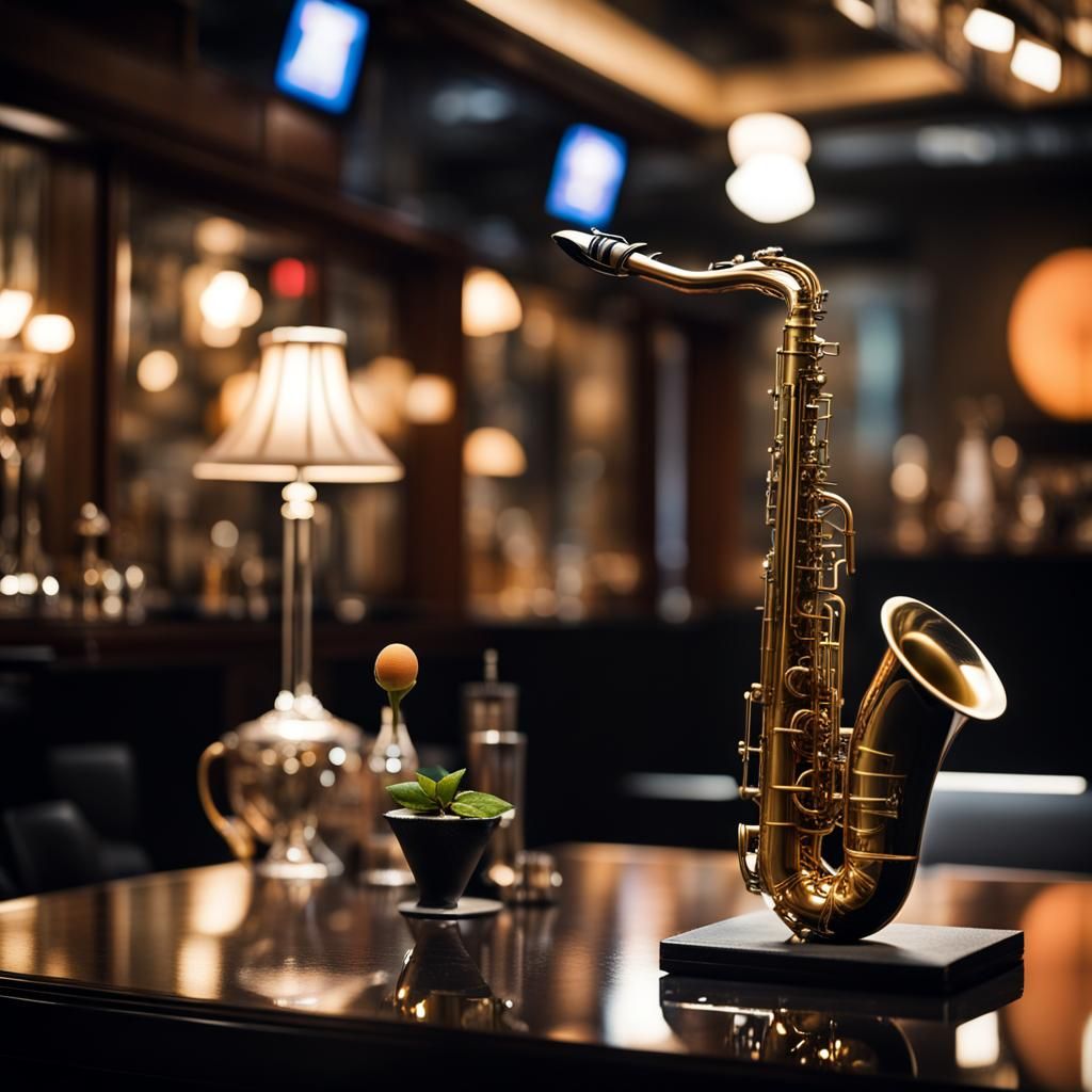 Japanese Jazz Bar Scene with Saxophone