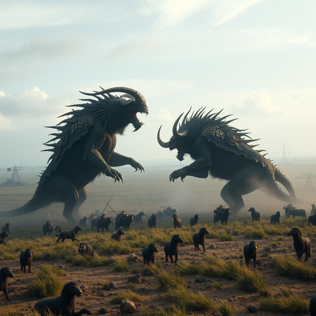 Epic Battle: Two Giant Beasts Clash