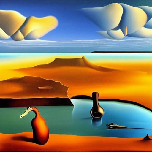 Surreal Galapagos Islands in Oil Paint Style