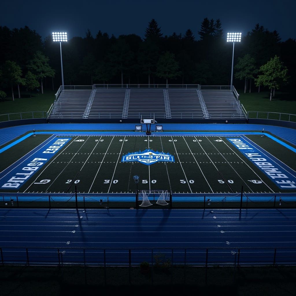 Big Blue Arena: Hyperrealistic Lacrosse Field Design