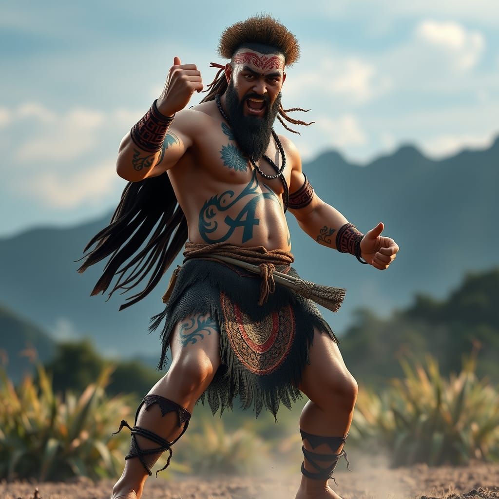 Maori Warrior Haka Performance in New Zealand