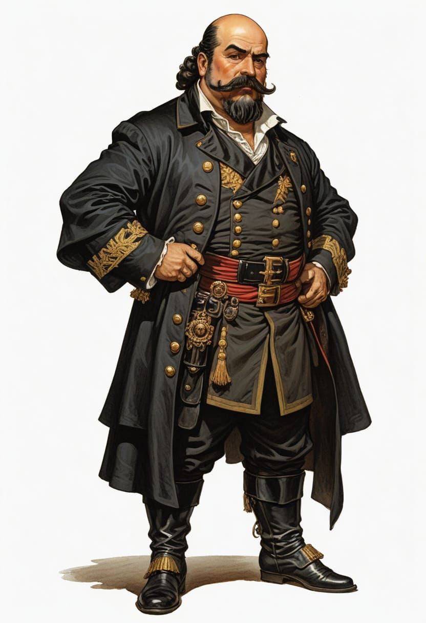 Spanish Naval Officer in Caribbean Splendor