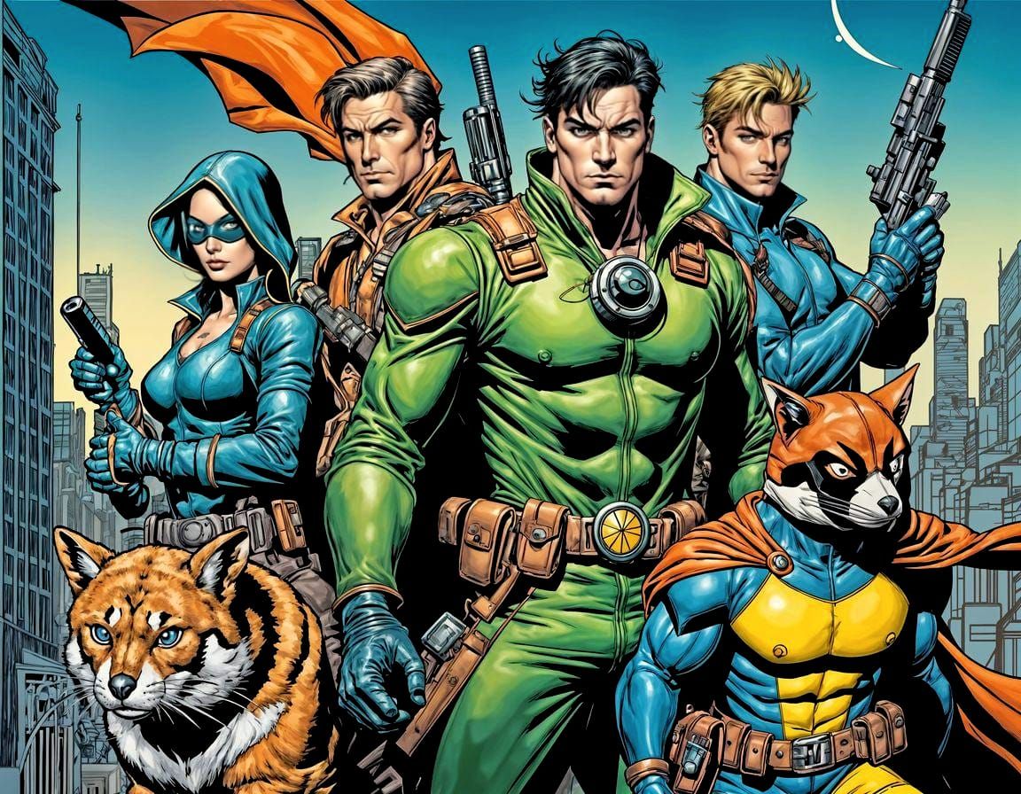 Animal Cybernetic Heroes Escape Lair, Comic Book Art