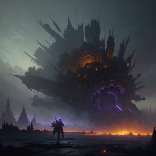 Dark Fantasy Bombs in Purple and Yellow: 8K