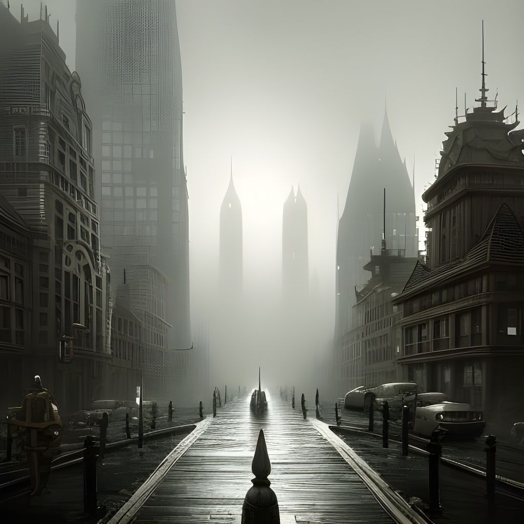 Monstrous City Covered in Ominous Fog