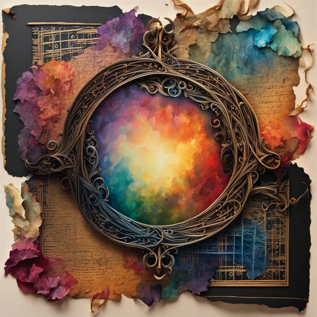 Whimsical Watercolor Rainbow on Distressed Page