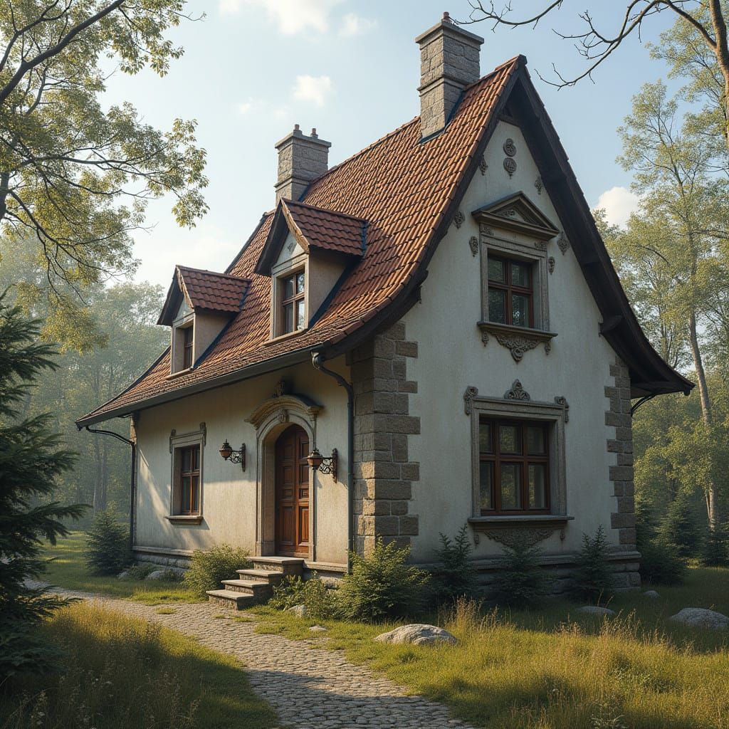 Medieval Castle Perched on a Hill, Surrounded by Mountains a...