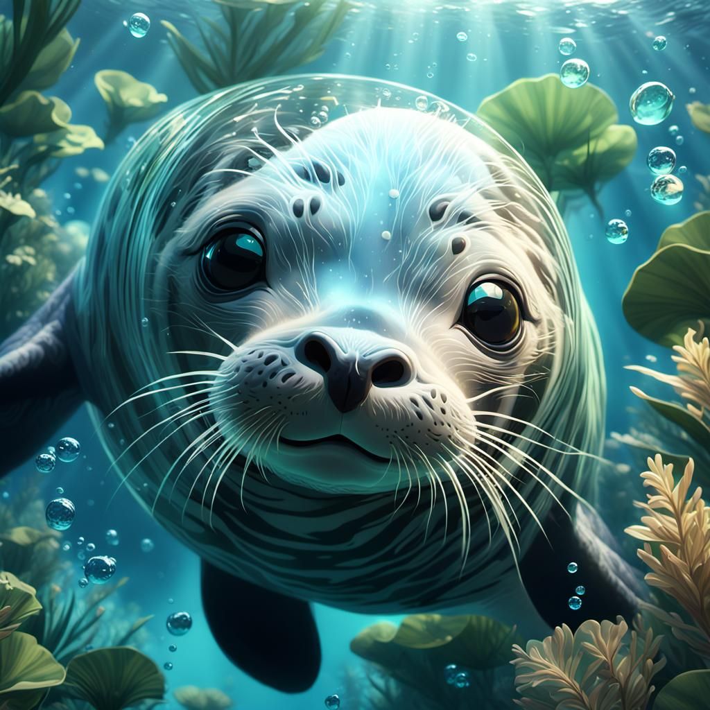 Surreal Underwater Scene in Anime Style 3D Concept Art