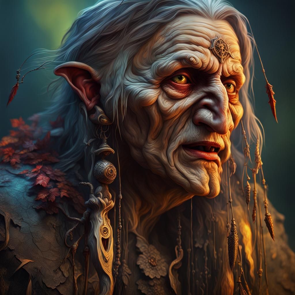Intricately Detailed Portrait of Baba Yaga