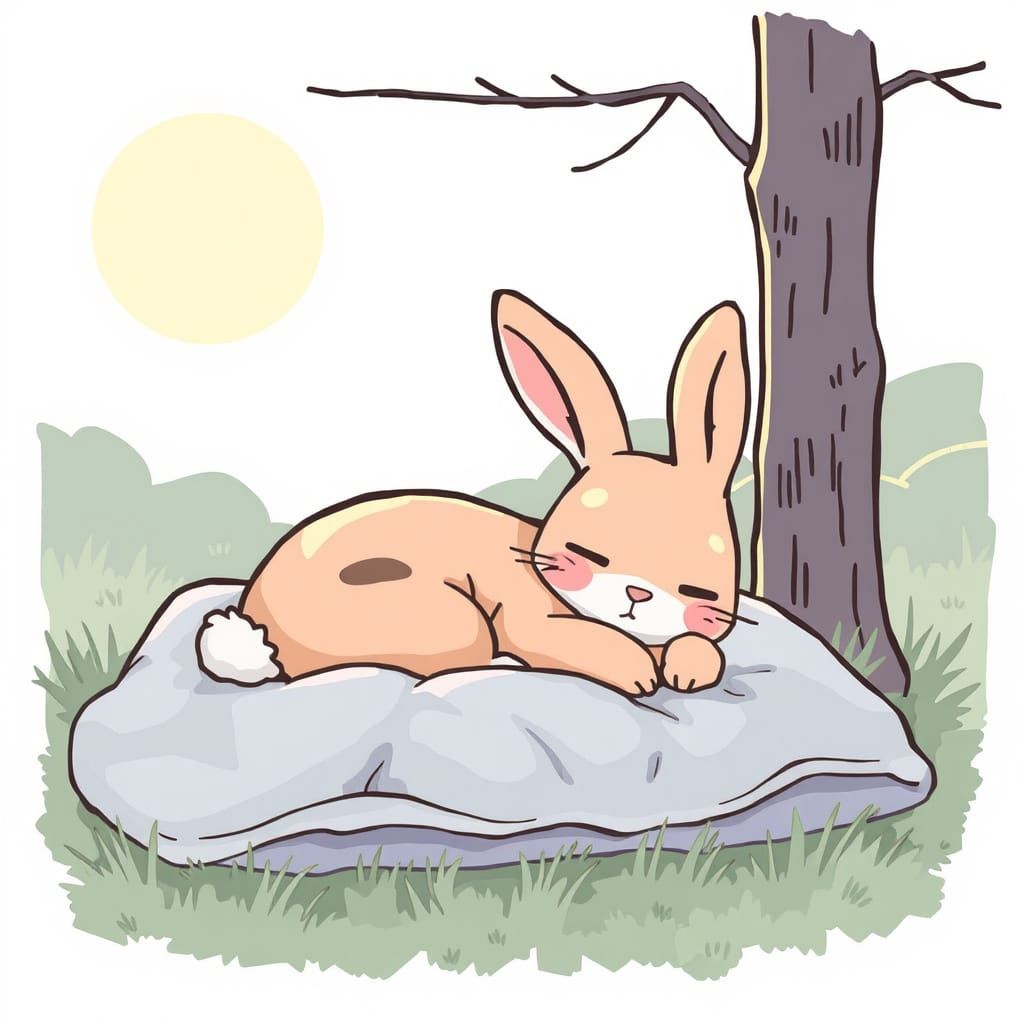 Sleepy Bunny Contemplates the Cosmos