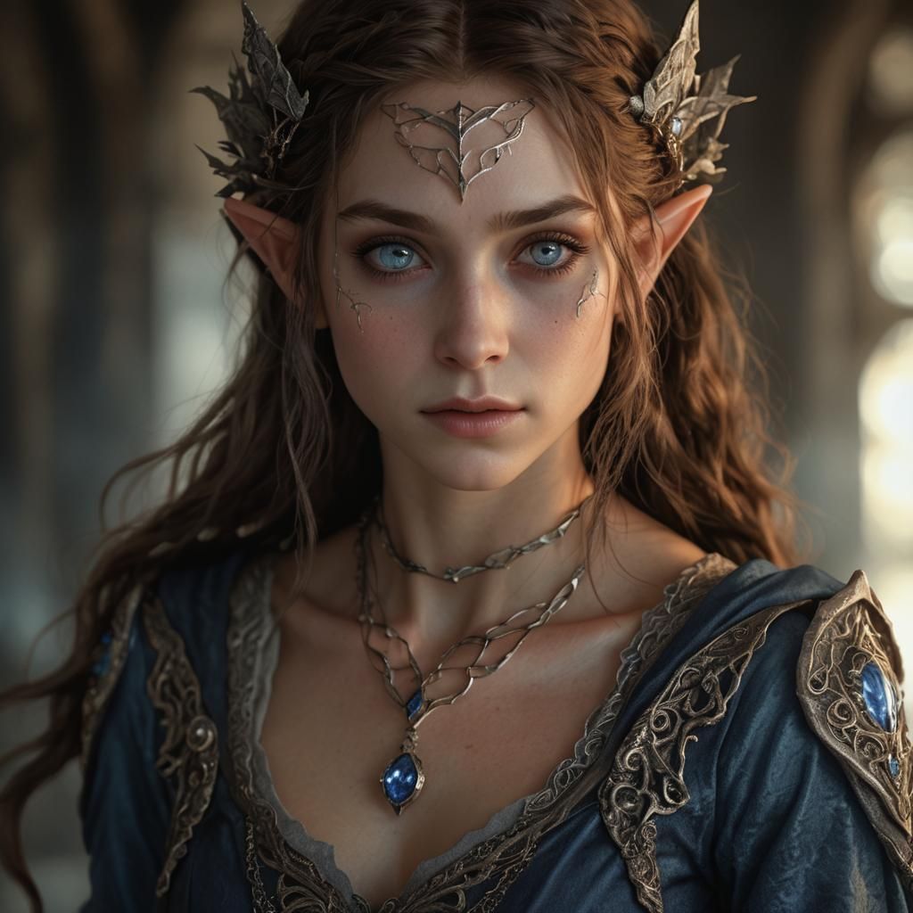 Mysterious Elf Portrait in Photorealistic Style