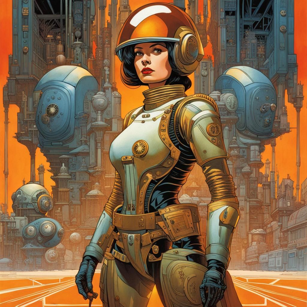 Heroic Female Workers Revolt: Retrofuturist Sci-Fi Art
