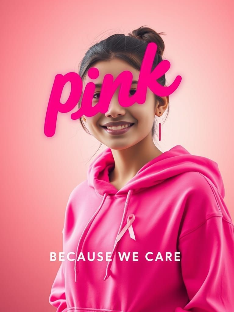 Pink Ribbon Campaign Poster in Contemporary Style