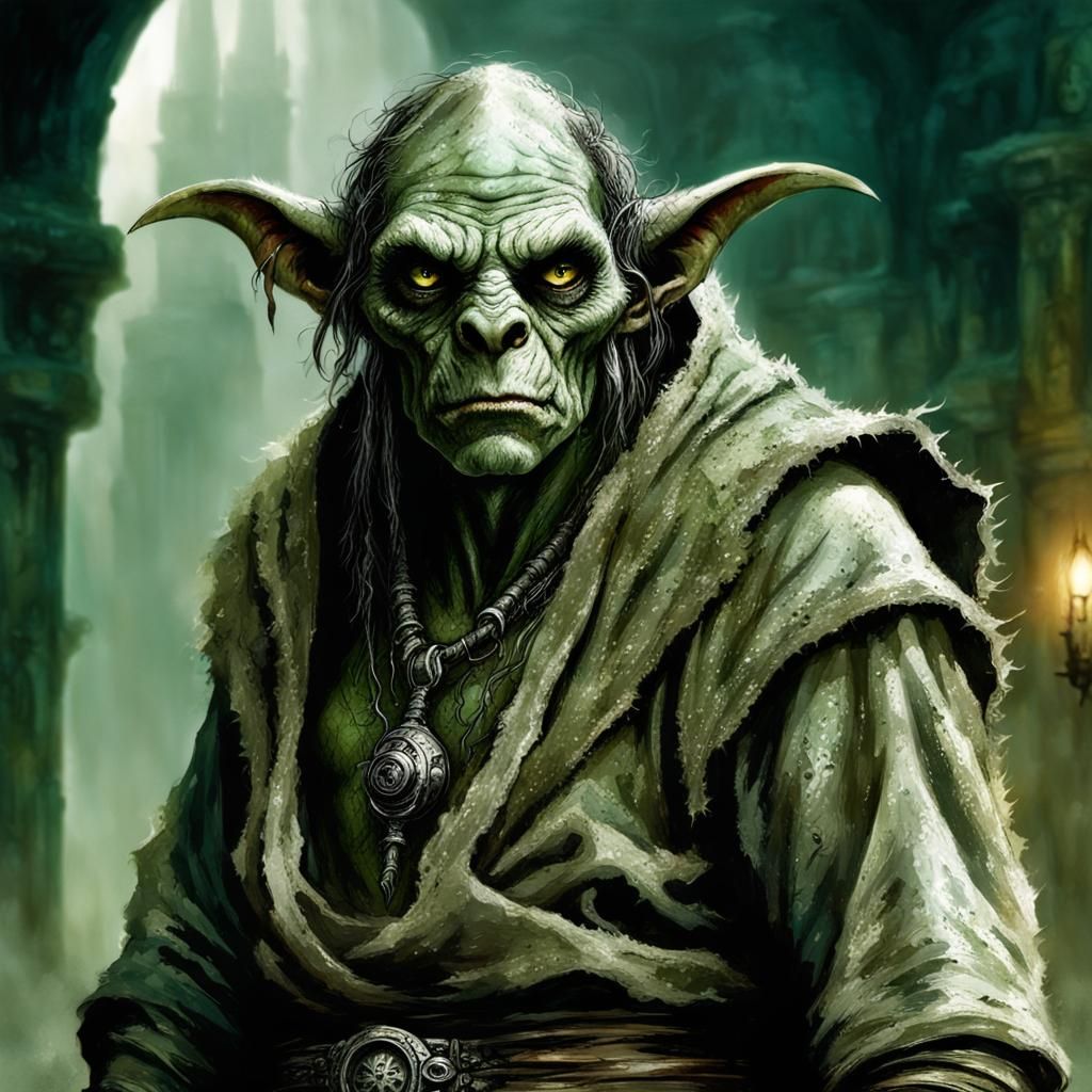Filthy Goblin Creature with Big Eyes