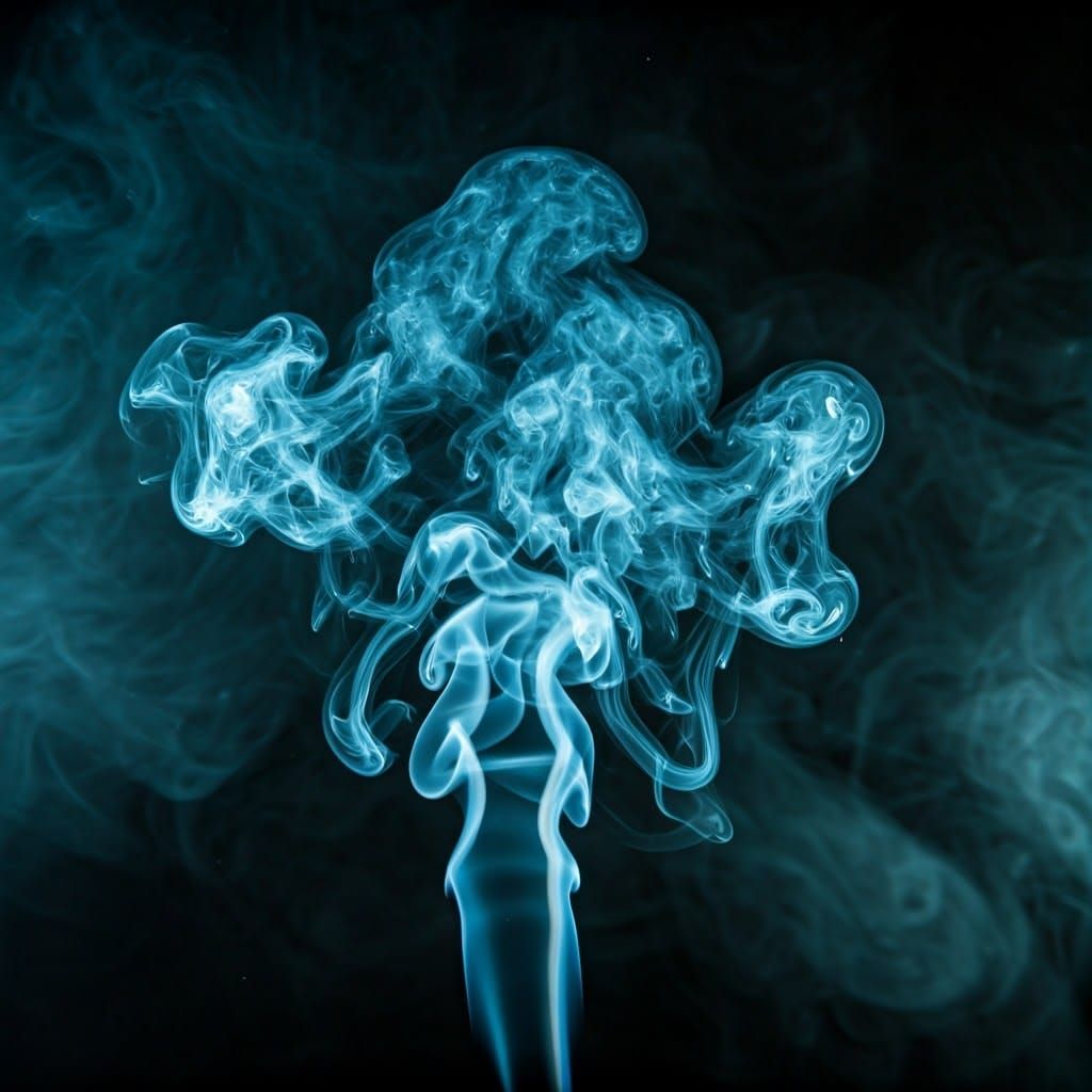 Smoky Ghost in Haunted Room: Photorealistic Smoke Art