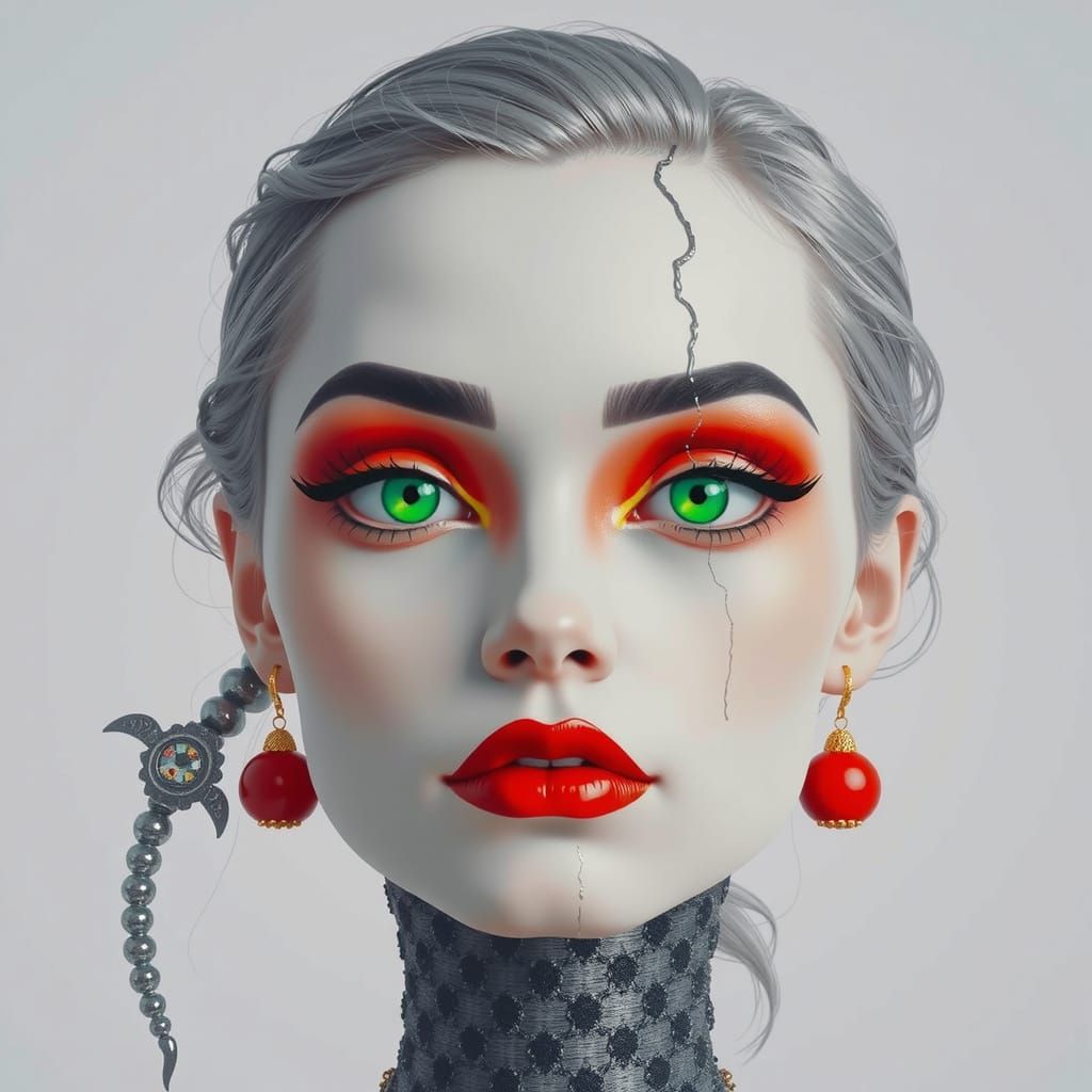 Surreal Glamour: A Vibrant Psychedelic Masterpiece