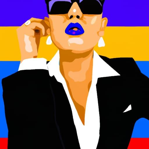 New York Businesswoman in Pop Art Style
