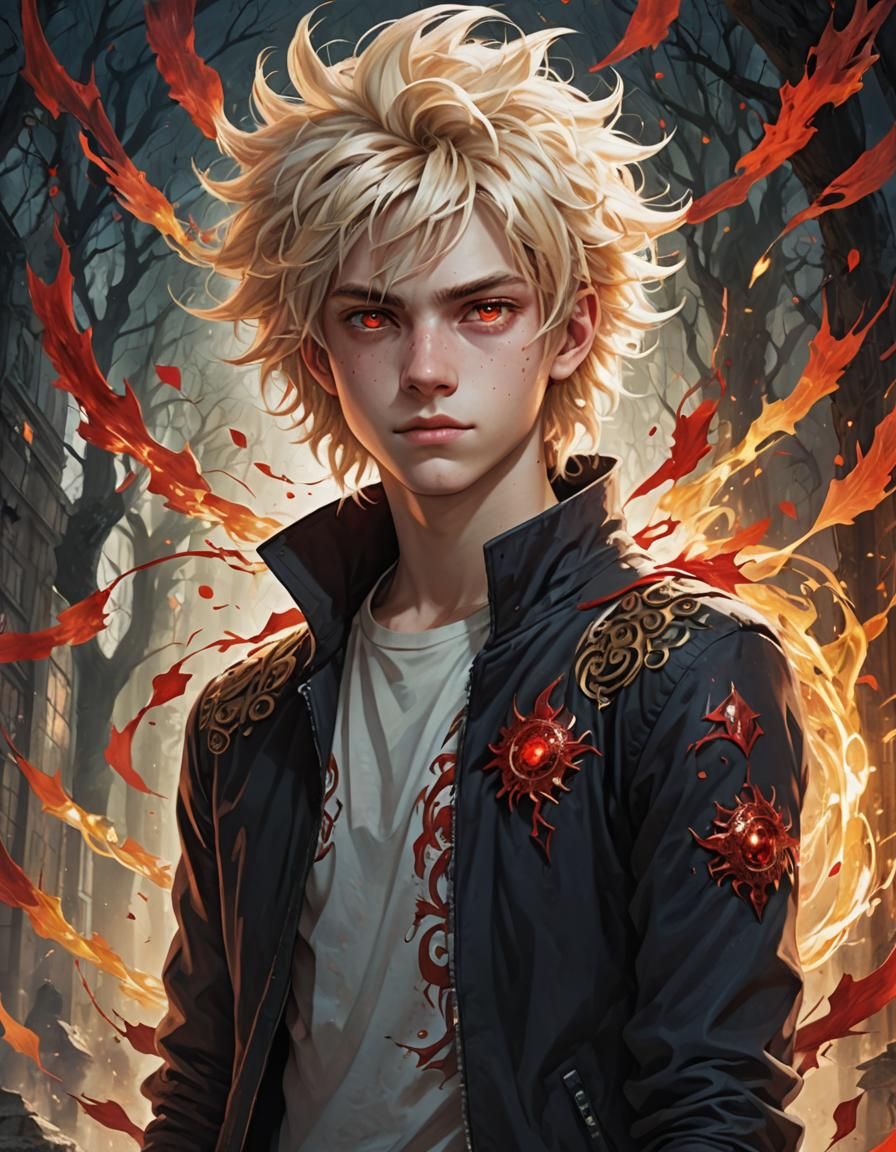 Boy with Red Eyes in Modern Fantasy World