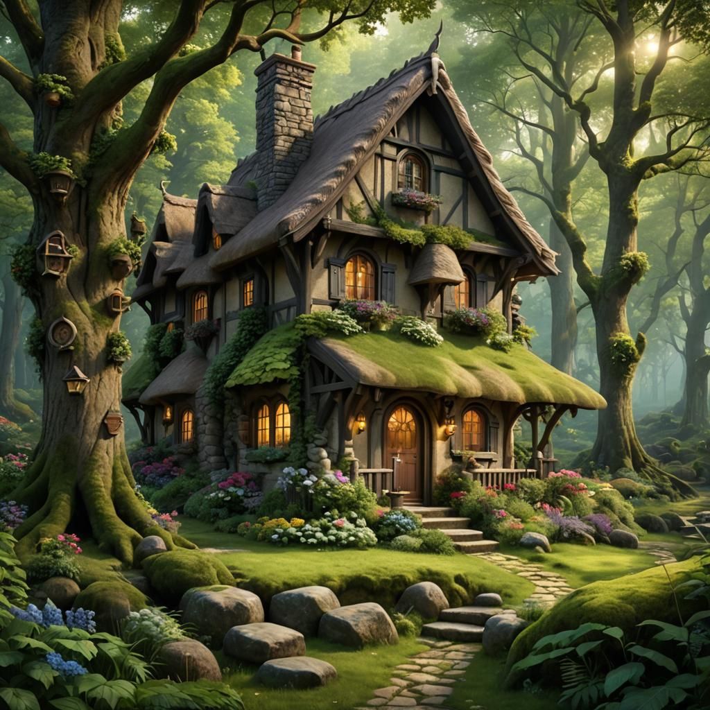 Enchanted Fantasy Cottage in the Woods