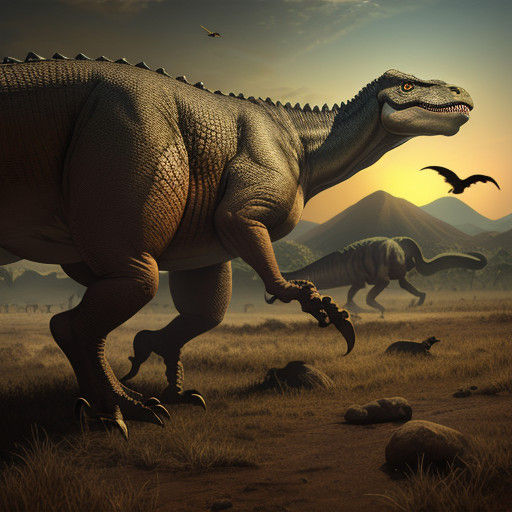 Mesozoic Era Dinosaur Migrators in Africa's Savanna
