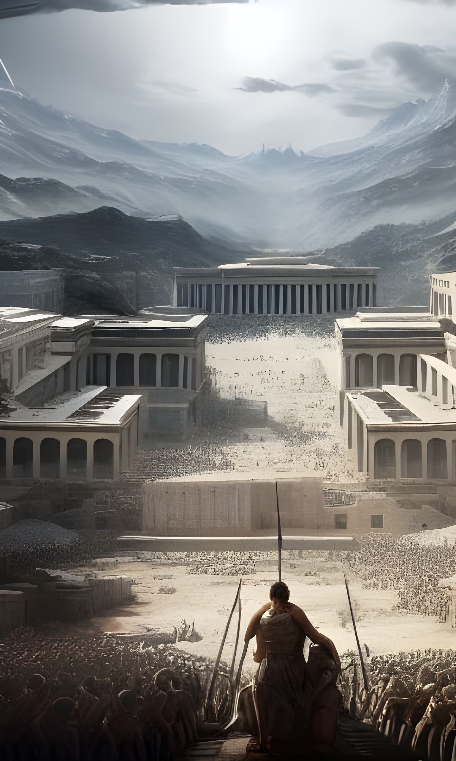 Sci-Fi Roman Caesar in Battlefield Matte Painting