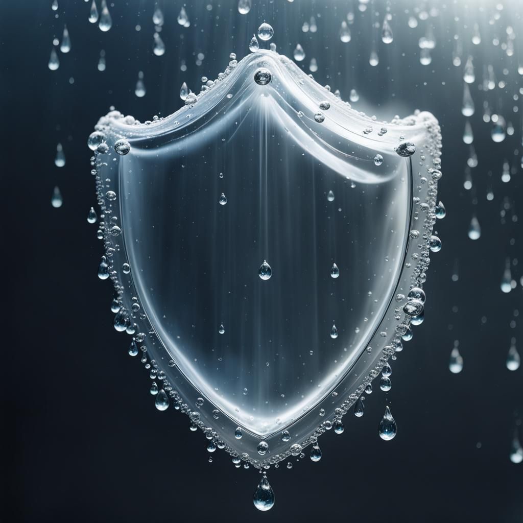 Delicate White Water Shield with Raindrops